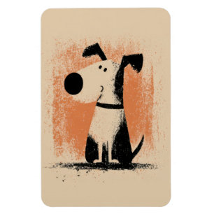 Magnet Flexible Illustration de Chien Mignon – Art de Chien de Des