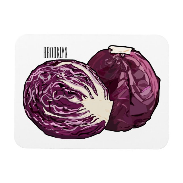 Magnet Flexible Illustration de chou rouge (Horizontal)