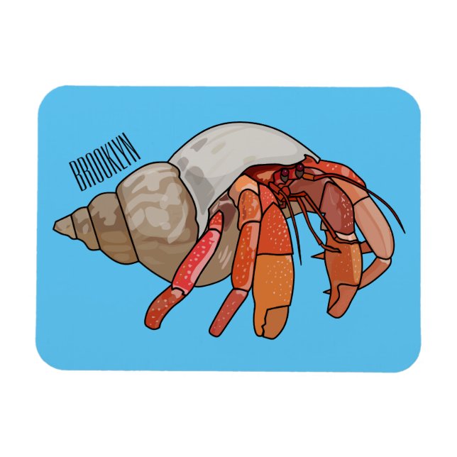 Magnet Flexible Illustration de crabe ermite (Horizontal)