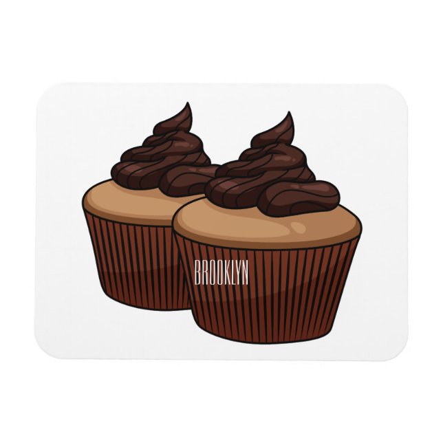 Magnet Flexible Illustration de Cupcake (Horizontal)