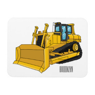 Magnet Flexible Illustration de dessin animé Bulldozer