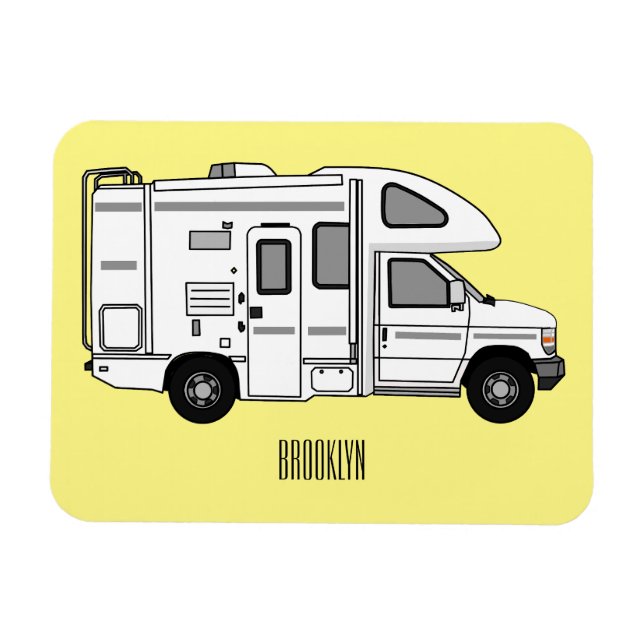 Magnet Flexible Illustration de dessin animé Campervan (Horizontal)