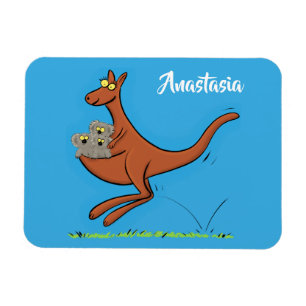 Magnet Flexible Illustration de dessin animé Cute kangaroo et koal