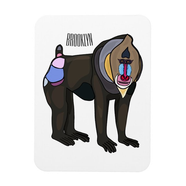 Magnet Flexible Illustration de dessin animé Mandrill (Vertical)