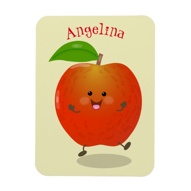 Magnet Flexible Illustration de dessin animé sur la pomme de danse (Vertical)