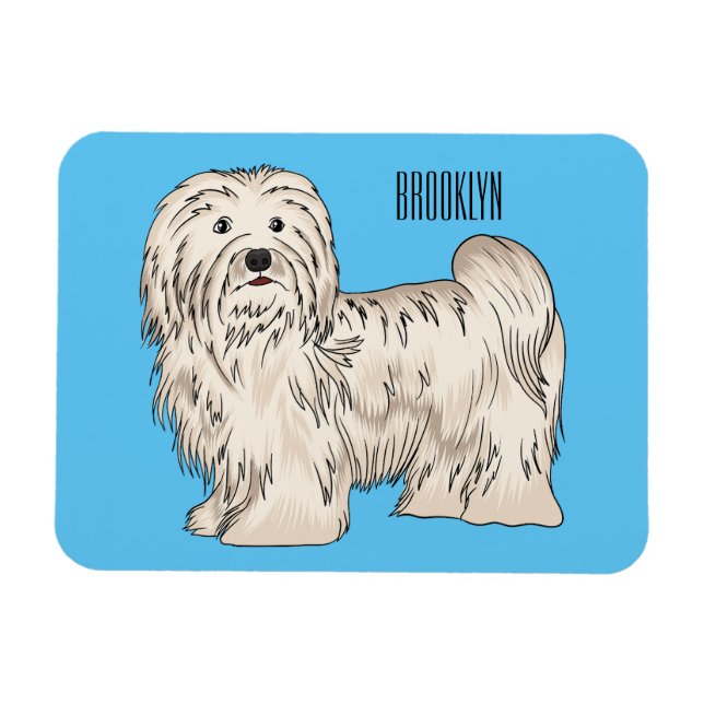 Magnet Flexible Illustration de dessin de chien de Havan (Horizontal)