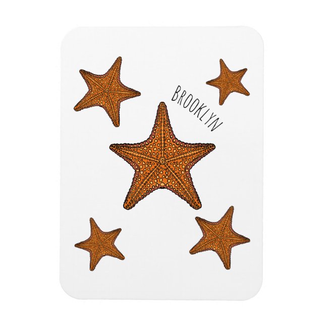 Magnet Flexible Illustration de dessin de Starfish (Vertical)