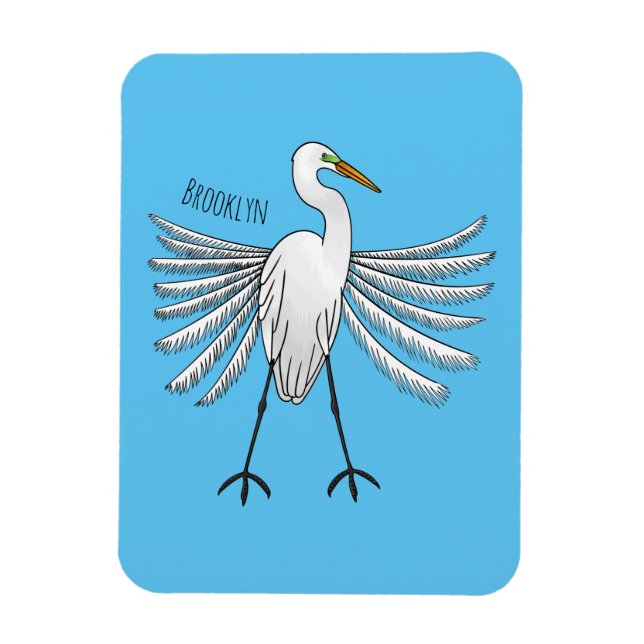 Magnet Flexible Illustration de dessin d'oiseau de grand feu (Vertical)