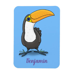 Magnet Flexible Illustration de dessin humoristique du toucan joye