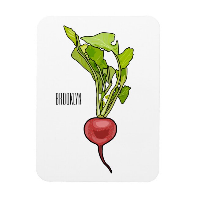 Magnet Flexible Illustration de dessin Radish (Vertical)