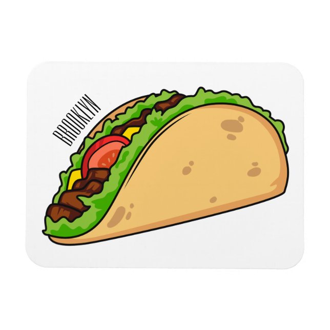 Magnet Flexible Illustration de dessin sur Taco (Horizontal)