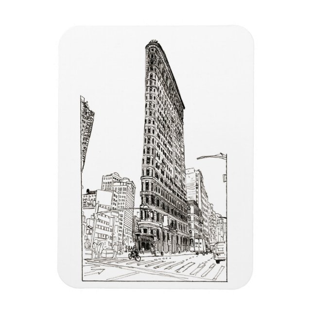 Magnet Flexible Illustration de Flatiron Building New York City (Vertical)