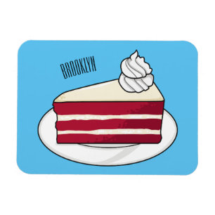Magnet Flexible Illustration de gâteau en velours rouge