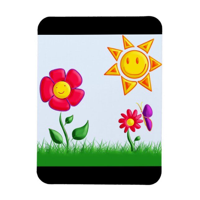 Magnet Flexible Illustration de jardin ensoleillé (Vertical)