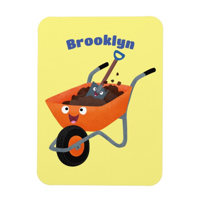 Magnet Flexible Illustration de la brouette en brouette orange trè (Vertical)