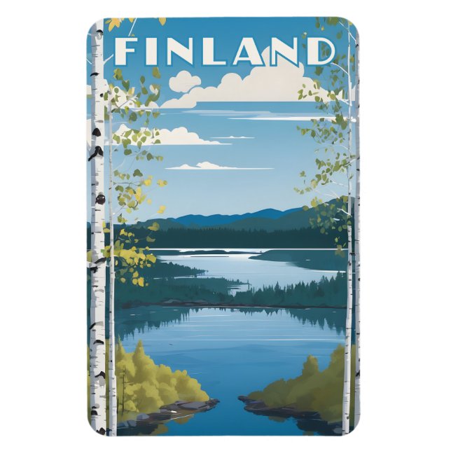 Magnet Flexible Illustration de la nature finlandaise (Vertical)