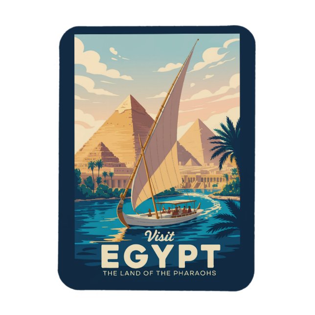 Magnet Flexible Illustration de la pyramide d'Égypte Art de voyage (Vertical)