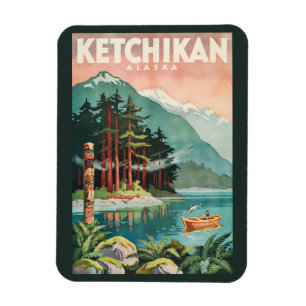 Magnet Flexible Illustration de la rivière Ketchikan en Alaska, Ar