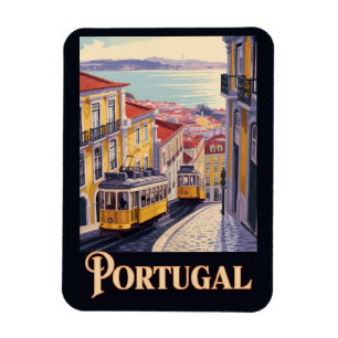 Magnet Flexible Illustration de la skyline de Lisbonne au Portugal