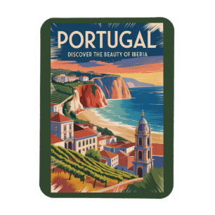 Magnet Flexible Illustration de la vue aérienne de l'Ibérie au Por