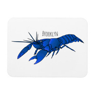 Magnet Flexible Illustration de l'écrevisse marron bleu