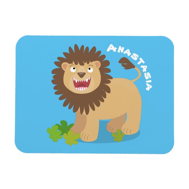 Magnet Flexible Illustration de l'effervescence de lions heureux (Horizontal)