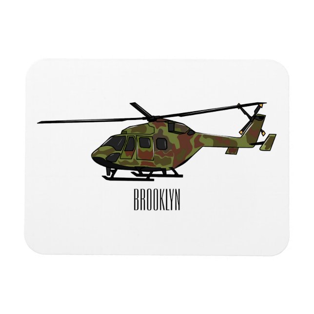 Magnet Flexible Illustration de l'hélicoptère de l'armée (Horizontal)