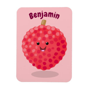 Magnet Flexible Illustration de litchee rose mignon