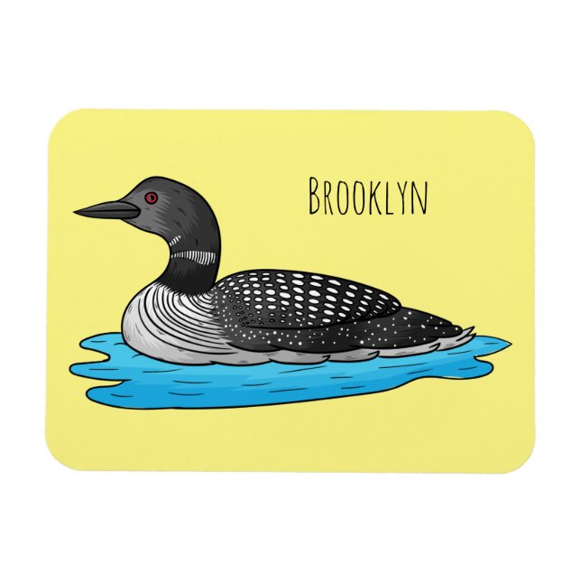 Magnet Flexible Illustration de Loon bird (Horizontal)