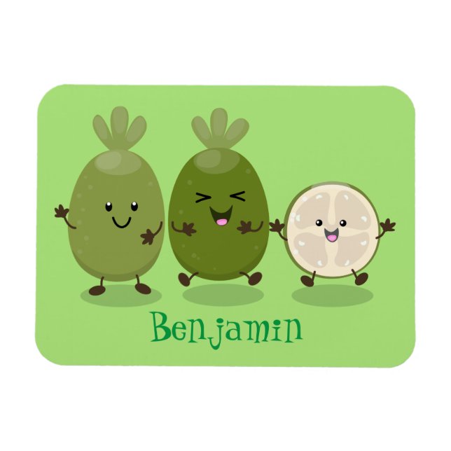 Magnet Flexible Illustration de mignonne guava feijoa (Horizontal)