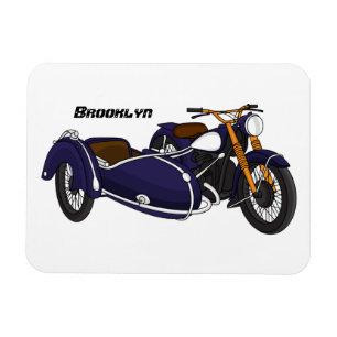 Magnet Flexible Illustration de moto pourpre Sidecar