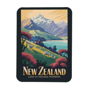 Magnet Flexible Illustration de mouton de Nouvelle-Zélande Art de 