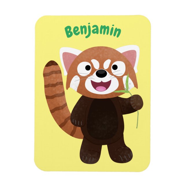 Magnet Flexible Illustration de panda rouge mignon (Vertical)