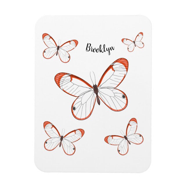 Magnet Flexible Illustration de papillon en verre (Vertical)