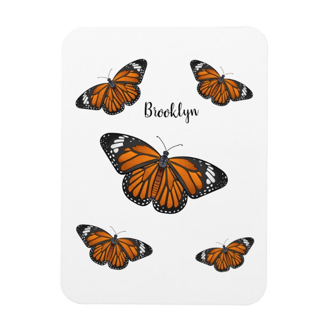 Magnet Flexible Illustration de papillon monarque  (Vertical)