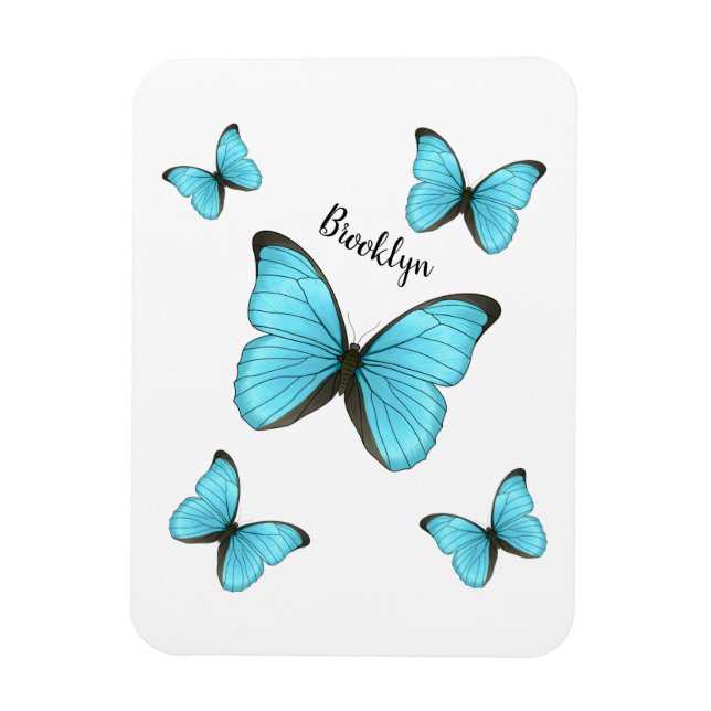 Magnet Flexible Illustration de papillons Morpho (Vertical)