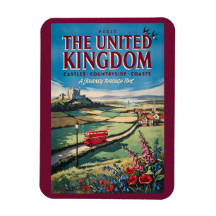 Magnet Flexible Illustration de paysage du Royaume-Uni Art de voya