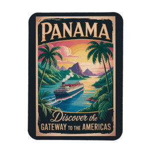 Magnet Flexible Illustration de paysage panaméen Art de voyage vin