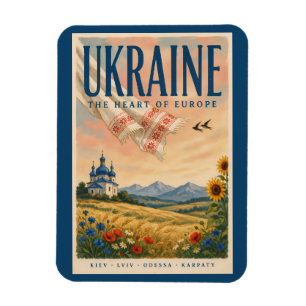 Magnet Flexible Illustration de paysage ukrainien de voyage