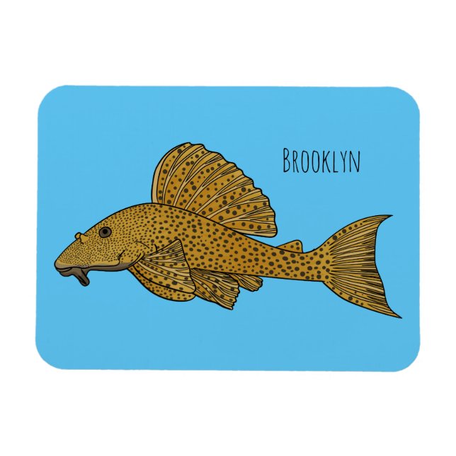 Magnet Flexible Illustration de poisson Pleco (Horizontal)