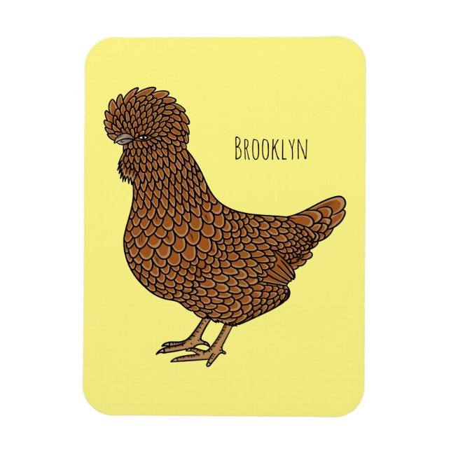 Magnet Flexible Illustration de poulet à la polis chamois (Vertical)