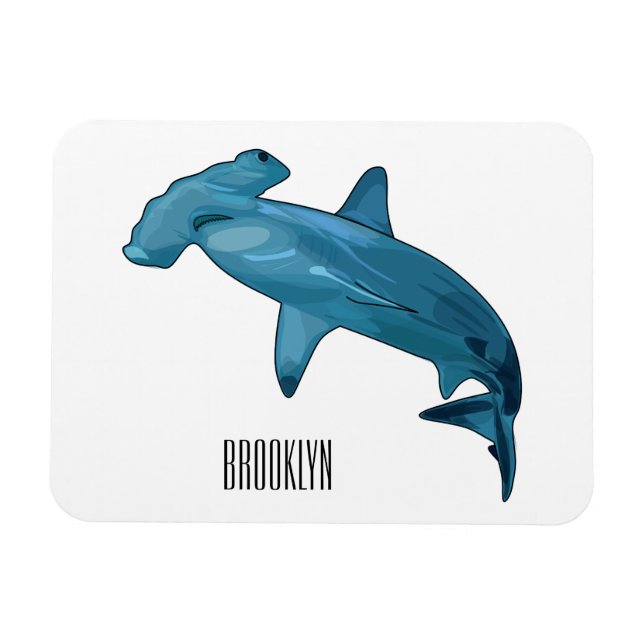 Magnet Flexible Illustration de requin marteau (Horizontal)