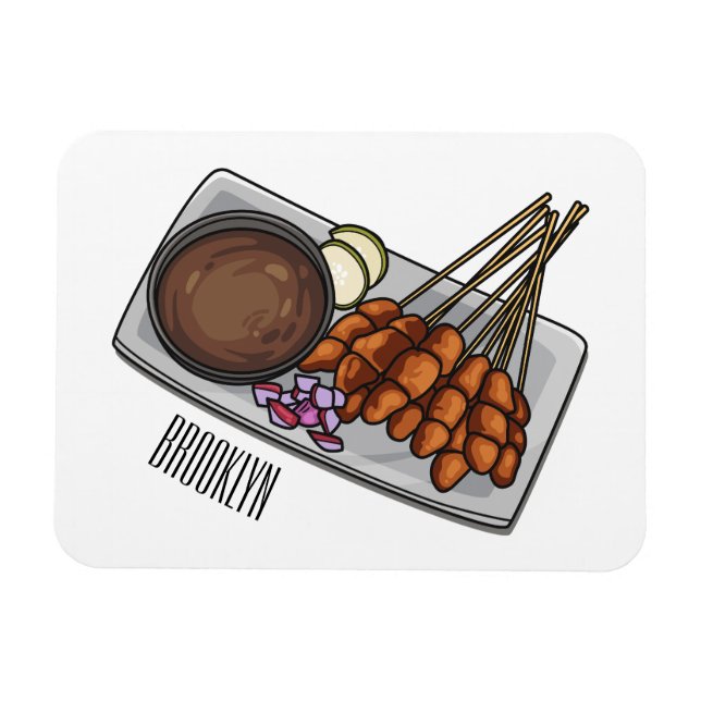 Magnet Flexible Illustration de Satay (Horizontal)