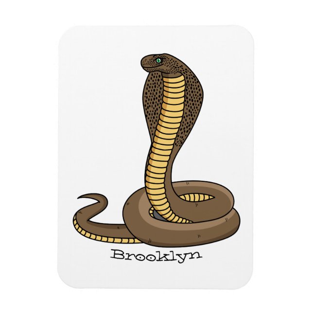 Magnet Flexible Illustration de serpent à cobra Brown (Vertical)