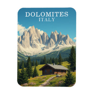 Magnet Flexible Illustration de souvenirs de voyage Dolomites Ital