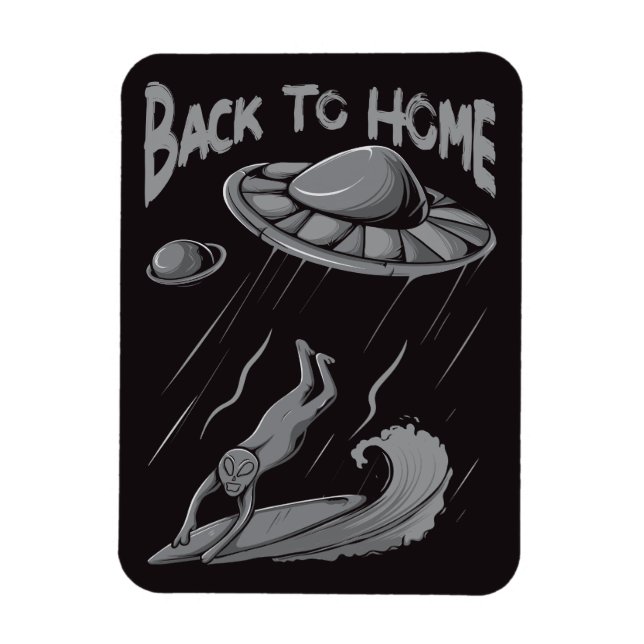 Magnet Flexible Illustration de surf pour alien avec retour à la m (Vertical)