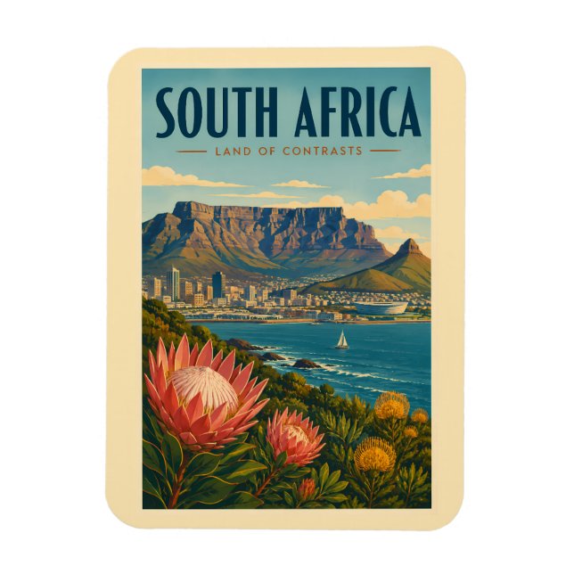 Magnet Flexible Illustration de Table Mountain en Afrique du Sud p (Vertical)