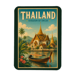 Magnet Flexible Illustration de temple en Thaïlande Art de voyage