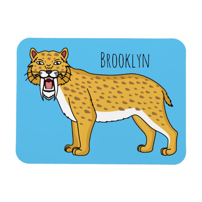 Magnet Flexible Illustration de tigre à dents de sabre (Horizontal)