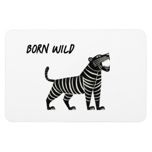 Magnet Flexible Illustration de Tigre Rayé – Anima Folk Minimalist